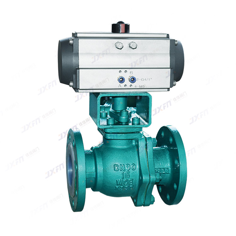 Q641F46-16C 气动衬氟法兰球阀-型号