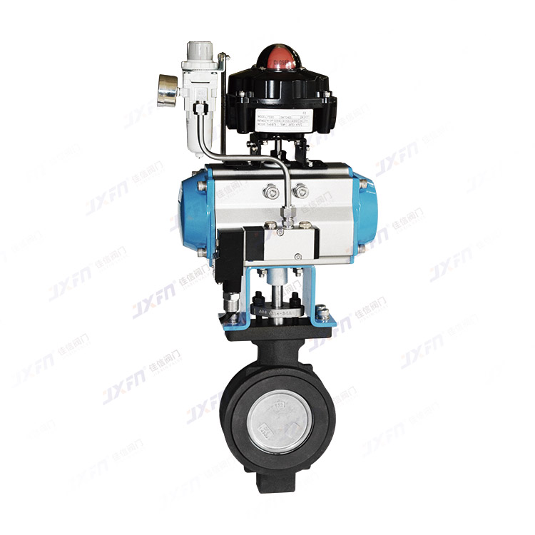 D672H-16C 气动双偏心硬密封对夹蝶阀